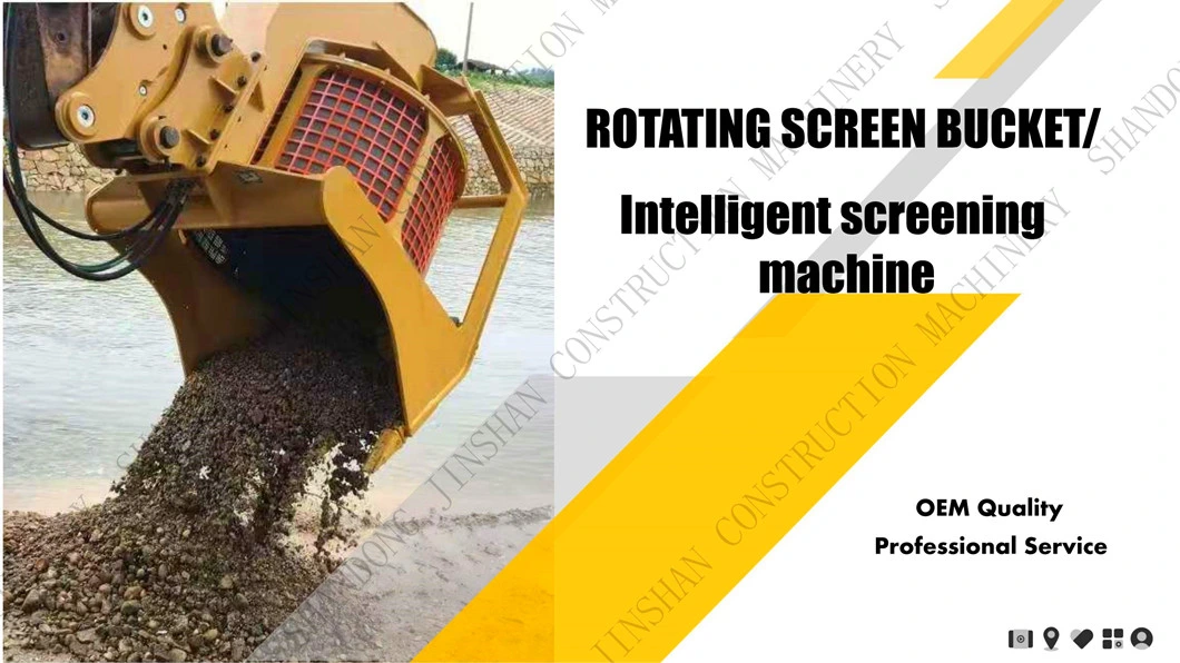 Popular Custom Designed Excavator Rotary Screen Js-35 / Rotating Screening Bucket/Screening/Dry &amp; Wet Style