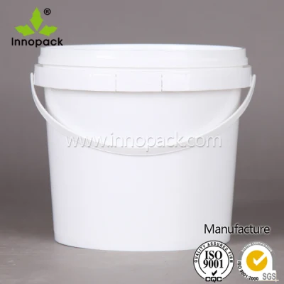 4L Round White Plastic Bucket